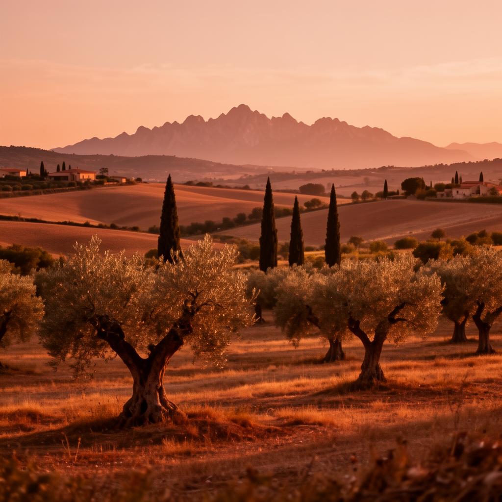 Paisaje del Alt Empordà al atardecer